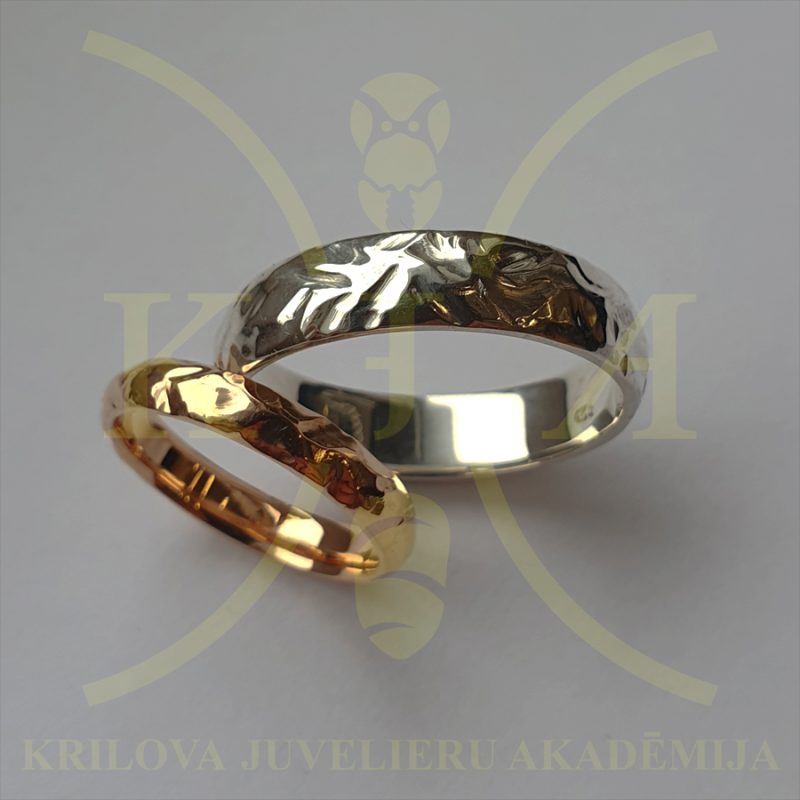 Sudraba laulību gredzeni ''KALTIE- ZELTS, SUDRABS''