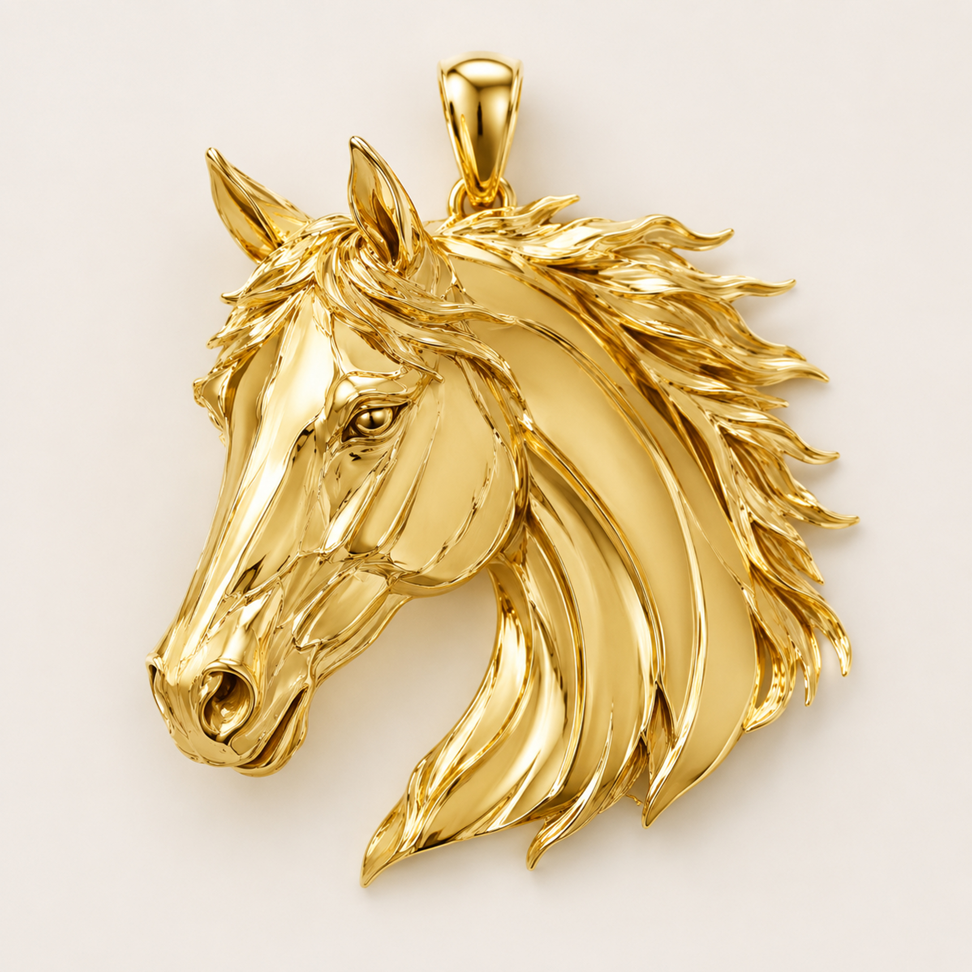 Dzeltenā zelta kulons - zirgs
